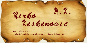 Mirko Keskenović vizit kartica